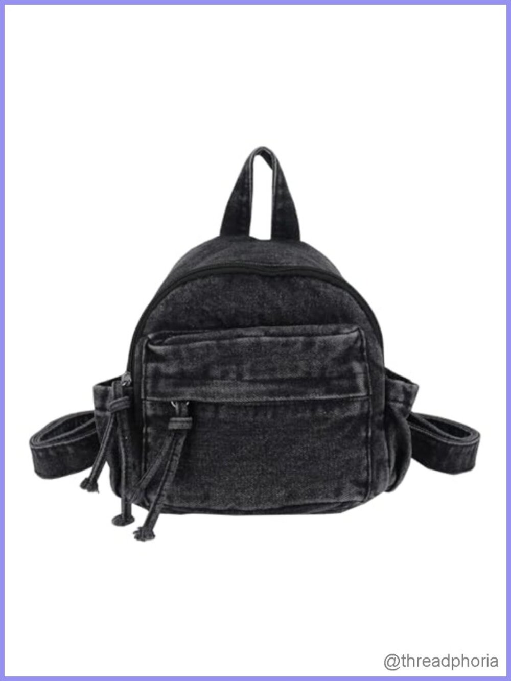 Washed Denim Mini Backpack 3-in-1 Convertible Crossbody Small Purse